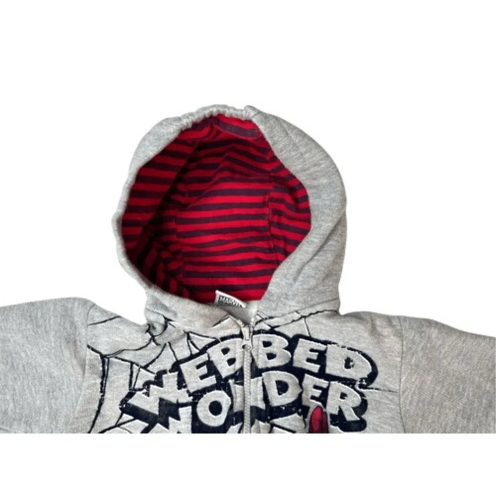 Marvel Webbed Wonder Zipper Gray Hooded Sweat Jacket Toddler 18 months Superhero